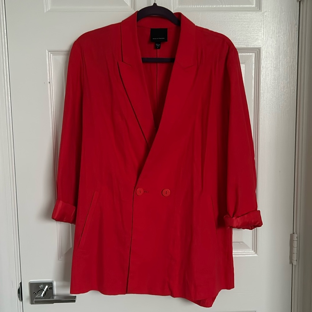 Linen red blazer